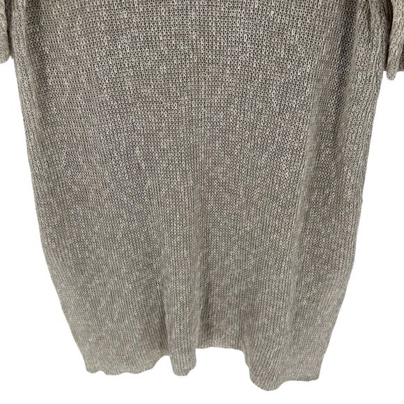 Eileen Fisher Sweater Womens Large Open Knit Linen Tunic Cover Up Beach Coastal - Picture 7 of 12